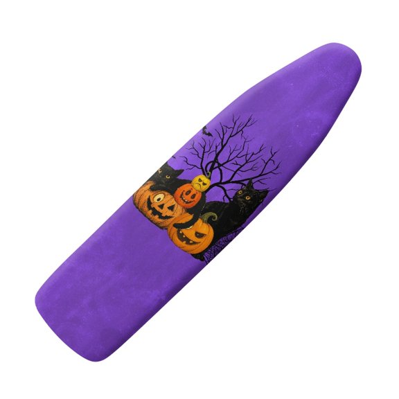 HELLHERO Ironing Board Cover 15"x54" Featuring Pumpkin Black Cat, Tabletop Ironing Board Cover with Elastic Edge for Halloween Home Decoration