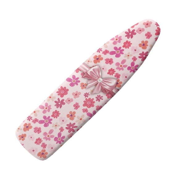 HELLHERO Ironing Board Cover 15"x54" with Pink Floral Bow, Anti-Slip Polyester Protection Cover for Home Ironing Work