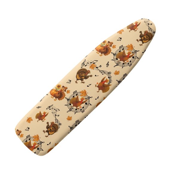 HELLHERO Ironing Board Cover 15"x54" with Turkey Music Pattern, 3 Fasteners Non-Slip Replacement for Home Laundry Room Use