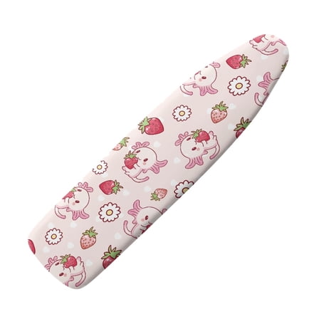 HELLHERO Ironing Board Cover 15x54 Inch, Newts Strawberries Print Stain Resistant Cover Heavy Duty Padded Iron Board Cover with Elastic Edge and Hook and Loop Fasteners