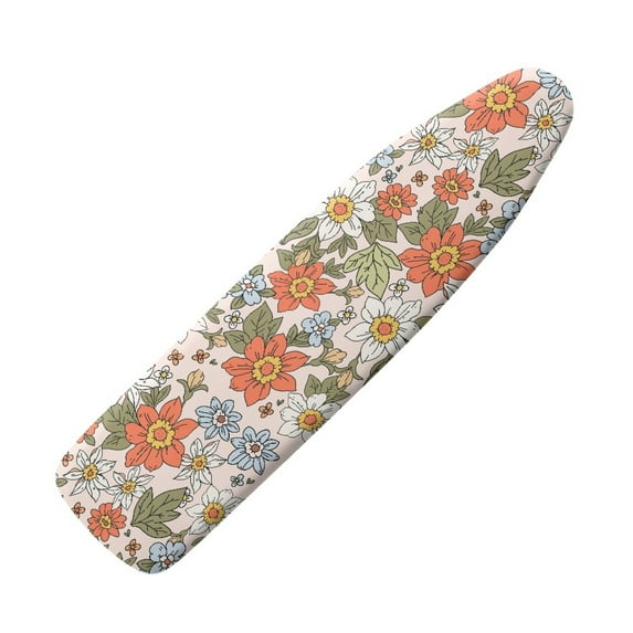 HELLHERO Ironing Board Cover 15x54 Inch, Vintage Floral Print Stain Resistant Cover Heavy Duty Padded Iron Board Cover with Elastic Edge and Hook and Loop Fasteners