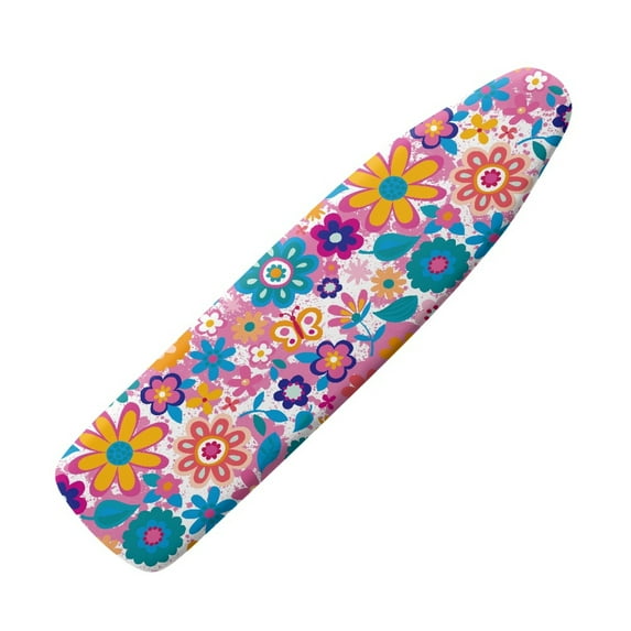 HELLHERO Ironing Board Cover 15x54 Inch for Home Use Removable Cover with Adjustable Straps Reusable Retro Floral Bouquet Style