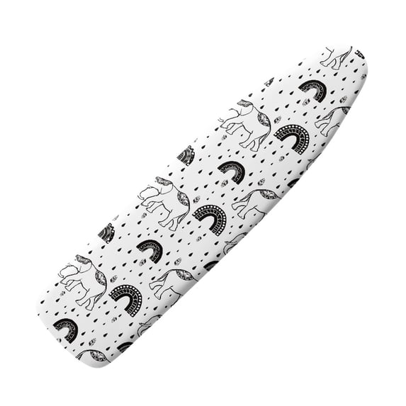 HELLHERO Ironing Board Cover 3 Fasteners Elastic Edge Non-Slip Dust Proof Protection Soft Fabric for Mother, Elephant Archway