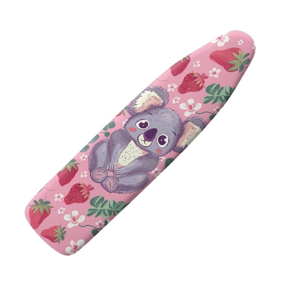 HELLHERO Ironing Board Cover Breathable Replacement Easy to Install 15x54 Inch, Purple Koala with Strawberries