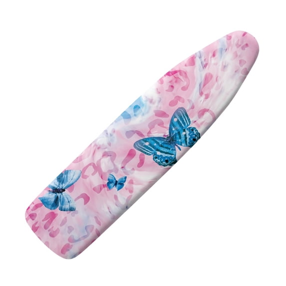 HELLHERO Ironing Board Cover Easy to Install Elastic Edge Washable Protection Covers Premium Polyester for Friends, Butterflies and Blue Leopard Print