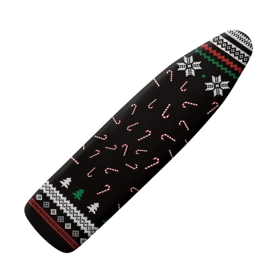 HELLHERO Ironing Board Cover with Elastic Edge Replacement Elastic Edge Hook & Loop Straps Ironing Board Protector Cover for Women Candy Cane Christmas Tree Pattern