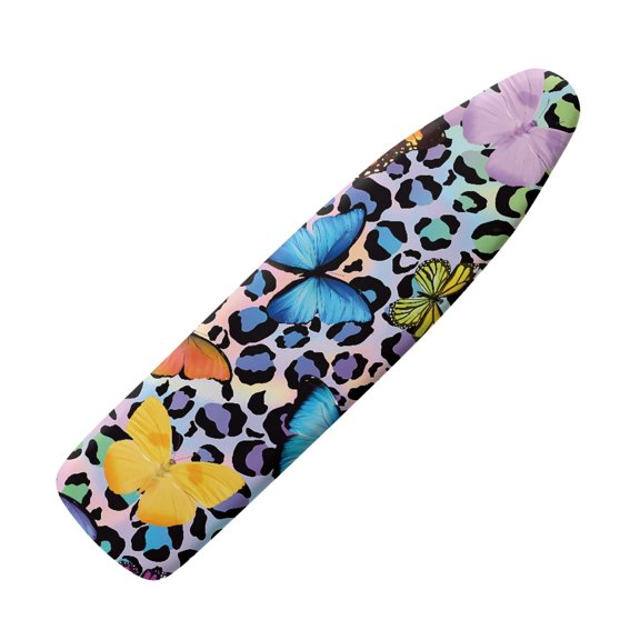 HELLHERO Ironing Board Cover Elastic Edge Replacement Hook and Loop Fastener Butterfly Leopard Print Pattern Hook and Loop 15x54 Inch(Not Heat Insulating)