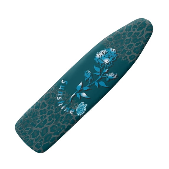 HELLHERO Ironing Board Cover Home Protective Cover Elastic Edge Hook and Loop Fastener Blue Rose Pattern Ironing Board Protector Cover for Tailor Shop