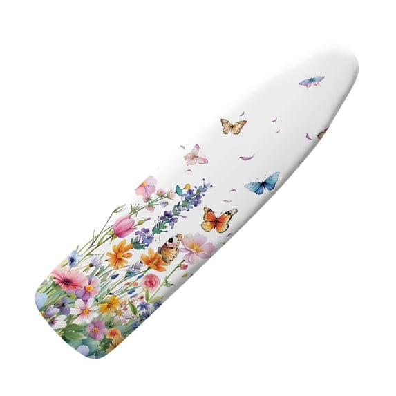 HELLHERO Ironing Board Cover Hook and Loop 15"x54" Soft and Comfortable Elastic Edge Ironing Board Cover, Butterfly and Floral Pattern