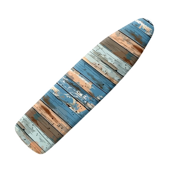 HELLHERO Ironing Board Cover Hook and Loop Protection Covers 3 Fasteners 15x54 Inch, Striped Distressed Wood Grain Theme