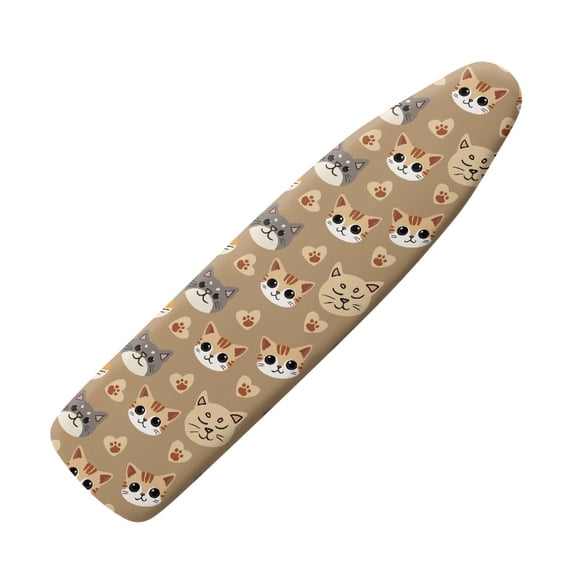 HELLHERO Ironing Board Cover Polyester Fabric Lightweight & Breathable Home 15x54 Inch Cute Cat Faces Cover