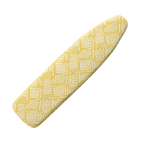 HELLHERO Ironing Board Cover Polyester Fiber Fabric Yellow Pattern with Hook and Loop Elastic Edge Ironing Cover Protector for Women for Household Items