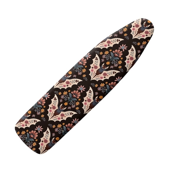 HELLHERO Ironing Board Cover with Retro Bat Plant Pattern, 15x54 Inches Polyester - Ironing Board Cover and Pad for Craft Corner, Sewing Nook, Home Studio