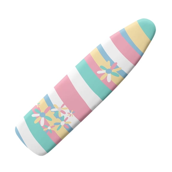 HELLHERO Ironing Board Covers Breathable Polyester Fiber Fabric Replacement, Floral Rainbow Stripes