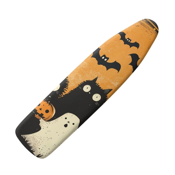 HELLHERO Ironing Board Covers Elastic Edge Replacement Accessories Hook and Loop Fastener Ironing Board Protector Cover Replacement, Christmas Halloween Night Cats