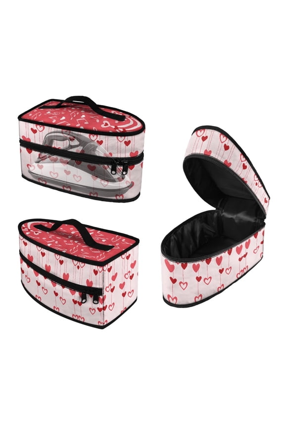 Irons Organizer Bag Heart Pattern for Clothing Ironing Machines and Hair Styling Tool, Case Only