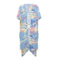 thumbnail image 1 of HELLHERO Island Sunset Long Kimono Swimsuit Cover Up Fashion Polyester Lightweight Beach Cover Up, 1 of 6