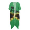 thumbnail image 1 of HELLHERO Jamaican Style Palm Tree Kimono Cover Up Lightweight Breathable Beachwear for Tropical Poolside Beach Parties One Size Flowy Swim Cover Up, 1 of 6