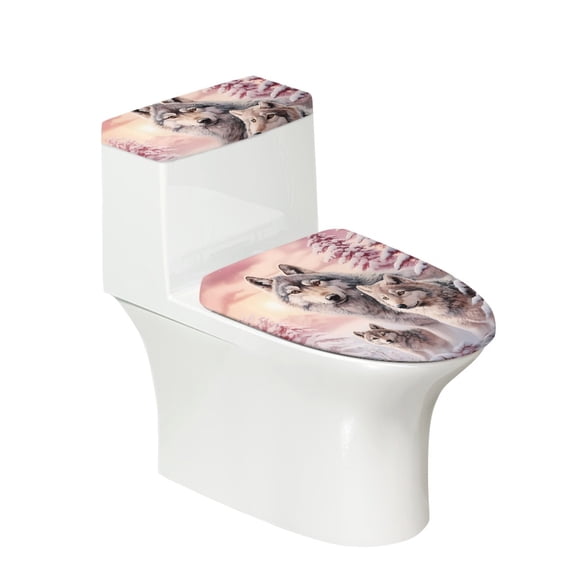 HELLHERO Keep Dust Stain 2 Piece Set Bathroom Toilet Cozy Set, Elastic Bottom Elastic Fabric Toilet Cover Set & Washable and Reusable, Reusable, Washable