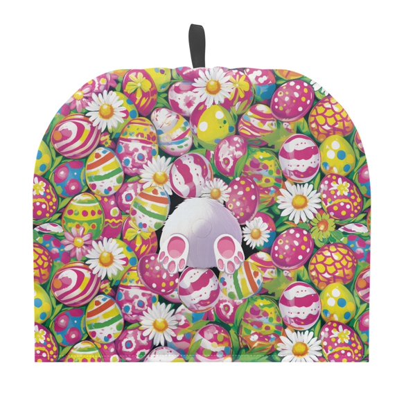 HELLHERO Keep Warm Polyester Canvas Tea Cozies Covers Easter Eggs Teapot Protective for Tea Kettle