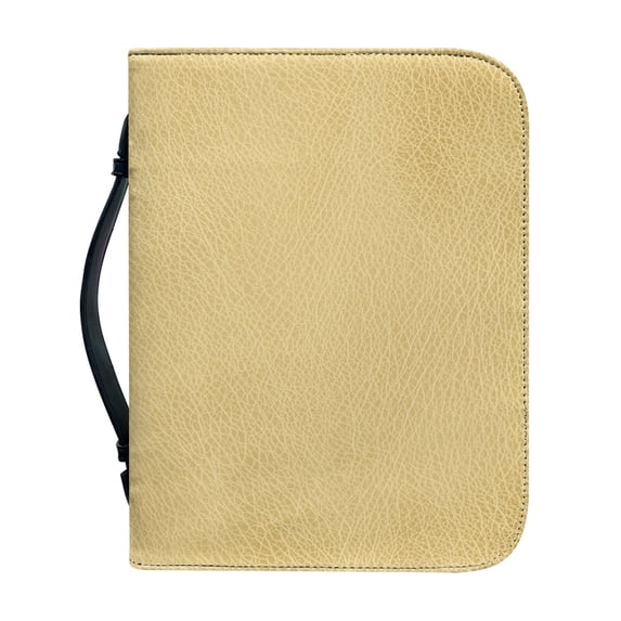 HELLHERO Khaki PU Leather Bible Covers, Large Capacity Portable Carrying Case for Church Study and Daily Travel