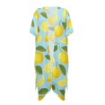 thumbnail image 1 of HELLHERO Kimono Swim Cover Up for Trip High Quality Fabrics Lightweight Bathing Suit Cover Up Blue Stripe Lemon, 1 of 6