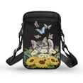 thumbnail image 1 of HELLHERO Kitten Sunflowers Polyester Travel Crossbody Purse with Adjustable Strap Casual Travel Leakproof, 1 of 7