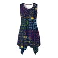 thumbnail image 1 of HELLHERO Ladies Irregular Hem Casual Dress, Colorful Science Formula Asymmetric Sleeveless Sundress, with side pockets Summer Sleeveless Midi Dress for Dating Beach, 1 of 8