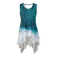 thumbnail image 1 of HELLHERO Ladies Irregular Hem Casual Dress, Ocean Wave Sleeveless Summer Sleeveless Dress, With Side Pockets Round Neck Sleeveless Sundress for Business Casual, 1 of 8