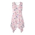 thumbnail image 1 of HELLHERO Ladies Irregular Hem Casual Dress, Pink Seahorse Round Neck Women Round Neck Sleeveless Irregular Hem Dress, Asymmetric Hem Midi Dress for Art Shows, 1 of 8