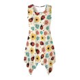 thumbnail image 1 of HELLHERO Ladybug & Daisy Floral Pattern Ladies Round Neck Sleeveless Midi Dress, Asymmetrical Hem Design Sleeveless Sundress with Side Pockets Comfort for Party, 1 of 8