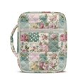 thumbnail image 1 of HELLHERO Large Quilted Bible Cover Case with Patchwork Floral, Lightweight Stretch Polyester Bag for Women Daily Bible Study, 1 of 9