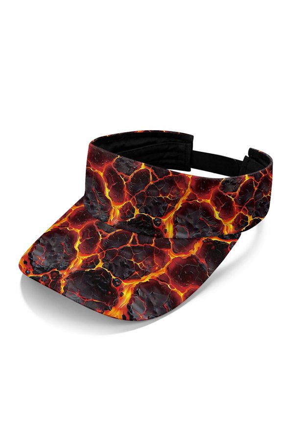 Lava Flow Adjustable Visor Athletic Visor, Polyester Fabric Lightweight Sun Visor Cap Adjustable Strap Sun Visor Hat for Unisex