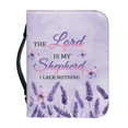 thumbnail image 1 of HELLHERO Lavender Field with Butterflies Bible Covers, Zipper PU Leather Church Bible Bag for Work Christian Prayer Study, Top Handle Bible Book Covers, 1 of 12