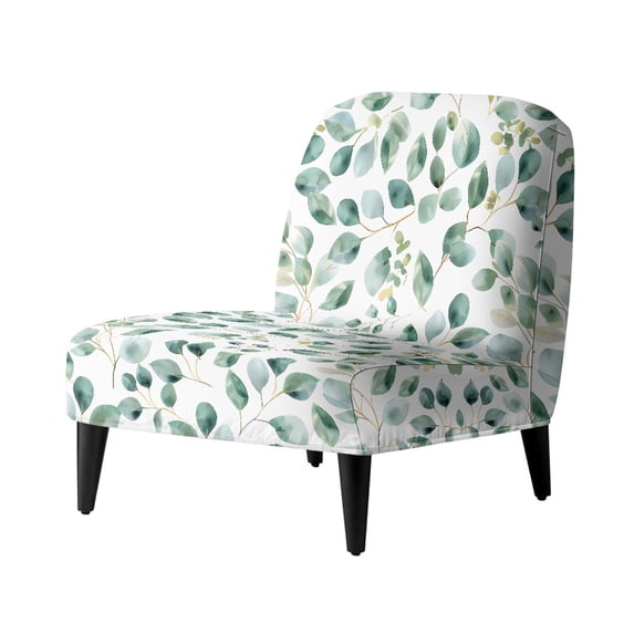 HELLHERO Leaf Dustproof Armless Accent Chair Cover with Stain Protection, Elastic Bottom Armless Accent Chair Protector