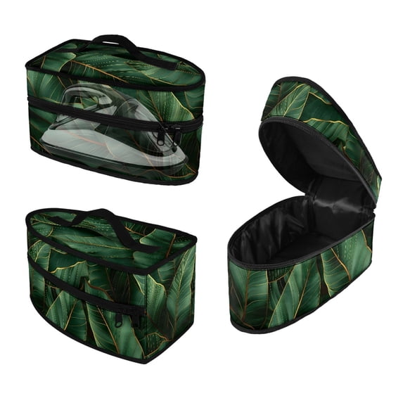 HELLHERO Leaves Pattern Steam Irons Storage Bag Polyester with Handle and Zipper Compatible with Most Iron Traveling, Case Only