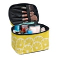 thumbnail image 1 of HELLHERO Lemons Portable Cosmetic Organizer Bags with Brush Slots Polyester Wide-open Durable, 1 of 5