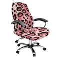 thumbnail image 1 of HELLHERO Leopard Print Computer Office Chair Covers, Removable Office Chair Seat and Back Cover Stretchable, Desk Computer Slipcover Pink, 1 of 7