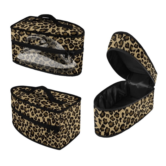 HELLHERO Leopard Print Handheld Steam Iron Storage Bag Polyester 11.8x6.69x5.5 In, Bag Only