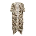 thumbnail image 1 of HELLHERO Leopard Print Long Kimono Swimsuit Cover Up High Quality Fabrics Loose Free Size Bathing Suit Cover Up for Women, 1 of 6