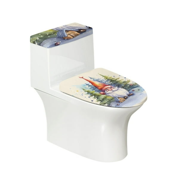 HELLHERO Lid Cover Set for Toilet & Toilet Lid Cover with Universal Polyester for Machine Washable, Washable