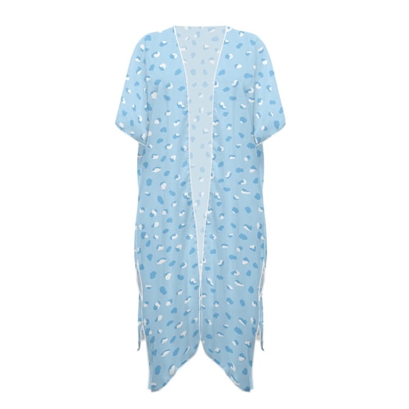 HELLHERO Lightweight Abstract Dot Print Kimono Cover Up - Breathable Loose Fit for Beach, Pool & Tropical Vacations - Women's Summer Swimwear Coverup
