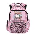 thumbnail image 1 of HELLHERO Lightweight Zaino per ragazze for Back to School Travel, 600D Polyester Multi Pocket Zaino per bambini, Leopard Print Design, 1 of 8