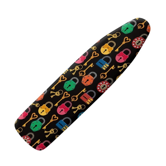 HELLHERO Lock Pattern Design Ironing Board Cover Hook & Loop Fasteners Elastic Edge Iron Board Cover Replacement for Tailor Shop