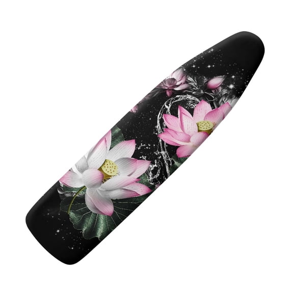 HELLHERO Lotus Flower Night Sky Iron Board Cover with 3 Hook and Loop Fastener Strap Adjustable Fasteners Elastic Edge Home Protective Cover(Not Heat Insulating)