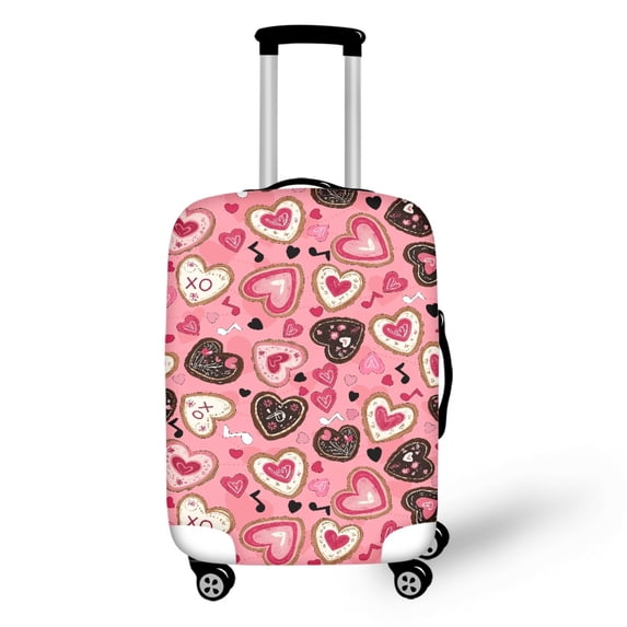 HELLHERO Love Music Pattern Design Suitcase Cover Durable Easy Washing Polyester Luggage Cover for Vacation Outdoor