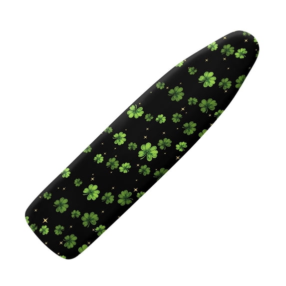 HELLHERO Lucky Clover Pattern Ironing Board Cover Hook and Loop Fastener Elastic Edge Fabric Dust Proof 15x54 Inch