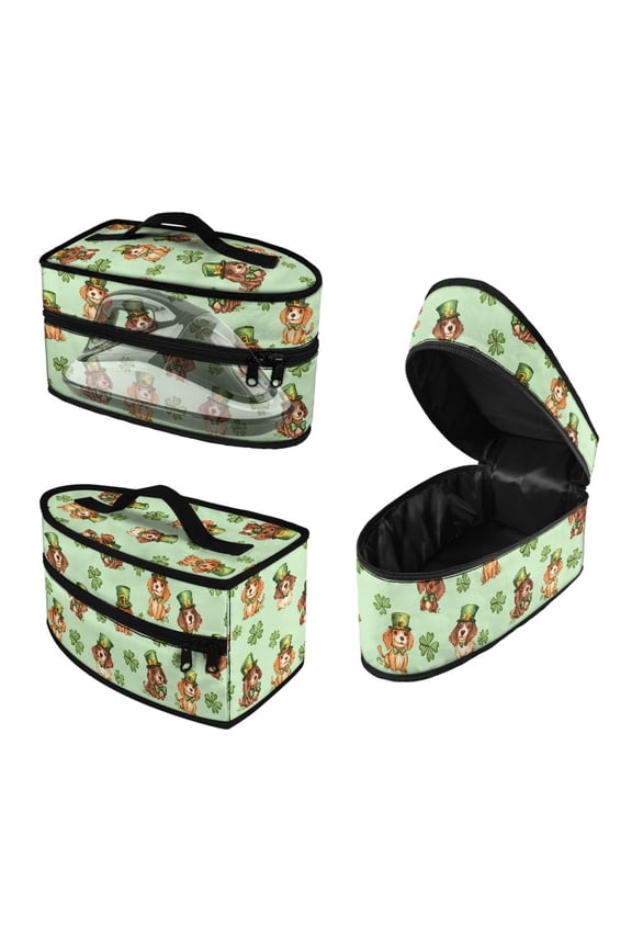 Lucky Hat Clover Pattern Steam Iron Storage Case 11.8x6.69x5.5 Inches Polyester, Case Only