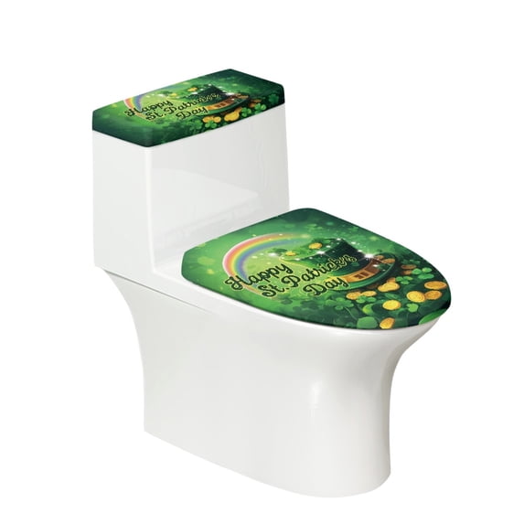 HELLHERO Lucky Hat Coin Pattern 2 Pack Toilet Seat Covers Adjustable Polyester, Fits All Toilet Shapes, Bathroom Home Comfort