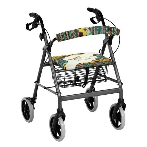 HELLHERO Machine Washable Walker Seat Cushion Cover and Seat Back Cover Easy to Clean & Non-Slip Fit and Elder Dragonfly